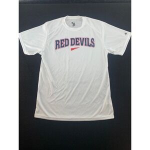 Youth XL Badger Sport‎ Red Devils White Polyester T-Shirt Athletic Performance